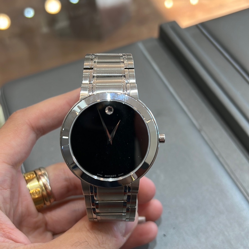 Authentic Movado Stainless Steel Stiri Black Dial Swiss Watch